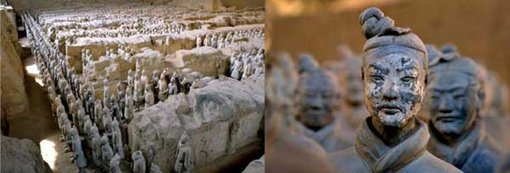 Two views of Qin Shihuang tomb complex