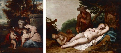 Joshua Reynolds, The Holy Family, and Abraham Bloemart, Cimon and Phigenia